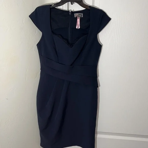 chinese dress ladies LIPSY Womens Sleeveless Lace Bodycon Dress UK 8 Small Navy Blue Floral   Messina Hembry